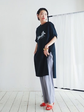 「FIL DE FER（フィルデフェール）のアイテム（その他パンツ）」を使った、watanabe.さん（レディース・163cm）の春コーディネート