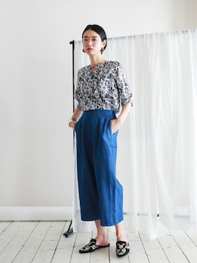 「FIL DE FER（フィルデフェール）のアイテム（デニムパンツ）」を使った、watanabe.さん（レディース・163cm）の春コーディネート