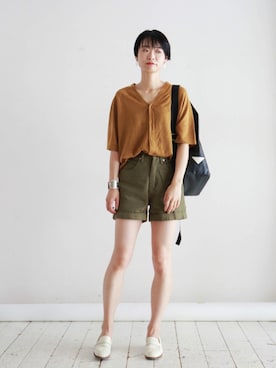 「FIL DE FER（フィルデフェール）のアイテム（ニット/セーター）」を使った、watanabe.さん（レディース・163cm）の夏コーディネート
