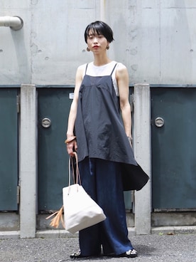 「FIL DE FER（フィルデフェール）のアイテム（パンツ）」を使った、watanabe.さん（レディース・163cm）の夏コーディネート