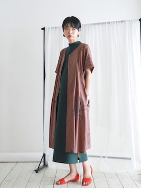 「FIL DE FER（フィルデフェール）のアイテム（ワンピース/ドレス）」を使った、watanabe.さん（レディース・163cm）の夏コーディネート