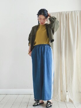 「FIL DE FER（フィルデフェール）のアイテム（ニット/セーター）」を使った、watanabe.さん（レディース・163cm）の夏コーディネート