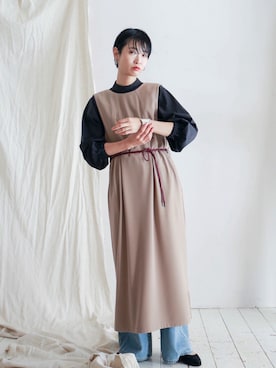 「FIL DE FER（フィルデフェール）のアイテム（ワンピース/ドレス）」を使った、watanabe.さん（レディース・163cm）の秋コーディネート