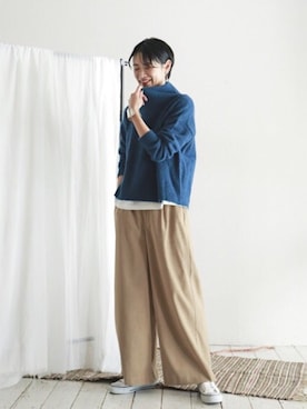 「FIL DE FER（フィルデフェール）のアイテム（ニット/セーター）」を使った、watanabe.さん（レディース・163cm）の秋コーディネート