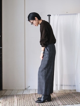 「FIL DE FER（フィルデフェール）のアイテム（ニット/セーター）」を使った、watanabe.さん（レディース・163cm）の冬コーディネート