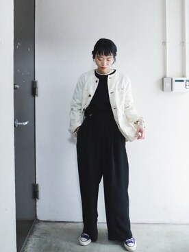 「FIL DE FER（フィルデフェール）のアイテム（カバーオール）」を使った、watanabe.さん（レディース・163cm）の春コーディネート