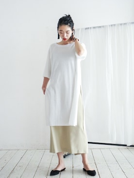 「FIL DE FER（フィルデフェール）のアイテム（スカート）」を使った、watanabe.さん（レディース・163cm）の春コーディネート