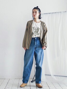 「FIL DE FER（フィルデフェール）のアイテム（テーラードジャケット）」を使った、watanabe.さん（レディース・163cm）の夏コーディネート