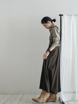 「FIL DE FER（フィルデフェール）のアイテム（ワンピース/ドレス）」を使った、watanabe.さん（レディース・163cm）の秋コーディネート