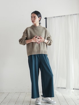 「FIL DE FER（フィルデフェール）のアイテム（パンツ）」を使った、watanabe.さん（レディース・163cm）の秋コーディネート
