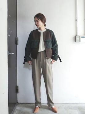 「FIL DE FER（フィルデフェール）のアイテム（ブルゾン）」を使った、watanabe.さん（レディース・163cm）の秋コーディネート