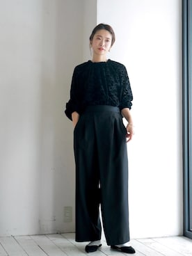 「FIL DE FER（フィルデフェール）のアイテム（パンツ）」を使った、watanabe.さん（レディース・163cm）の秋コーディネート
