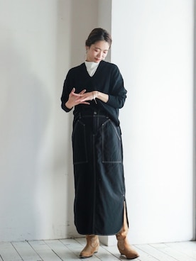 「FIL DE FER（フィルデフェール）のアイテム（スカート）」を使った、watanabe.さん（レディース・163cm）の冬コーディネート