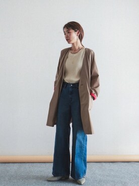 「FIL DE FER（フィルデフェール）のアイテム（その他アウター）」を使った、watanabe.さん（レディース・163cm）の春コーディネート