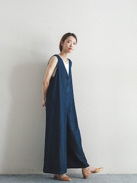 「ラフスタイル」｜「アイテム（オールインワン・サロペット）」を使った、watanabe.さん（レディース・163cm）の夏コーディネート