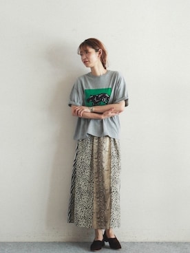 「FIL DE FER（フィルデフェール）のアイテム（スカート）」を使った、watanabe.さん（レディース・163cm）の夏コーディネート