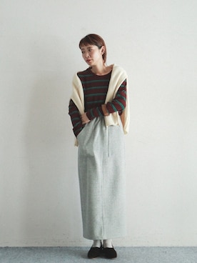「FIL DE FER（フィルデフェール）のアイテム（スカート）」を使った、watanabe.さん（レディース・163cm）の秋コーディネート