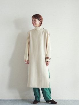 「FIL DE FER（フィルデフェール）のアイテム（ワンピース/ドレス）」を使った、watanabe.さん（レディース・163cm）の秋コーディネート