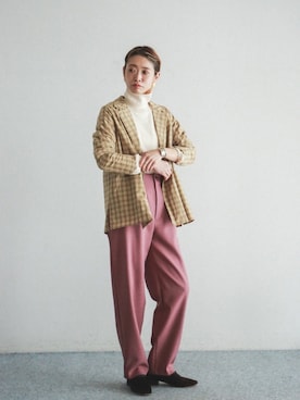 「FIL DE FER（フィルデフェール）のアイテム（ジャケット/アウター）」を使った、watanabe.さん（レディース・163cm）の秋コーディネート