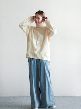 「FIL DE FER（フィルデフェール）のアイテム（ニット/セーター）」を使った、watanabe.さん（レディース・163cm）の冬コーディネート