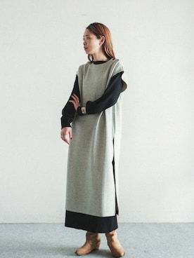 「FIL DE FER（フィルデフェール）のアイテム（ワンピース/ドレス）」を使った、watanabe.さん（レディース・163cm）の冬コーディネート