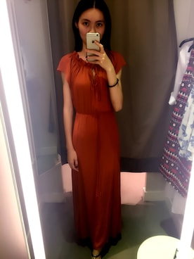 「FOREVER 21（フォーエバー トゥエンティーワン）のアイテム（ワンピース、レッド系）」を使った、bellaxさん（レディース・170cm）の秋コーディネート