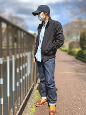 「フレッドペリー」｜「アイテム（ブルゾン）」を使った、Sheeta👖さん（レディース・157cm）の春コーディネート