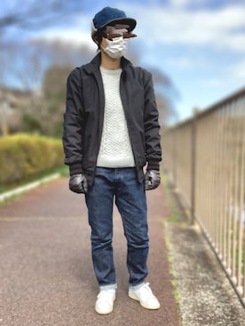 「フレッドペリー」｜「アイテム（ブルゾン）」を使った、Sheeta👖さん（レディース・157cm）の春コーディネート