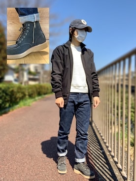 「フレッドペリー」｜「アイテム（ブルゾン）」を使った、Sheeta👖さん（レディース・157cm）の春コーディネート