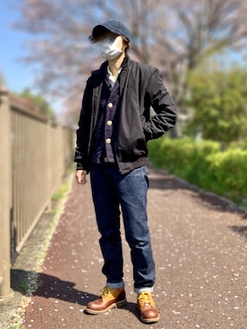 「フレッドペリー」｜「アイテム（ブルゾン）」を使った、Sheeta👖さん（レディース・157cm）の春コーディネート