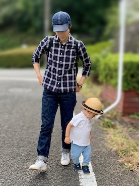 「TCB jeans（ティーシービージーンズ）のアイテム（帽子）」を使った、Sheeta👖さん（レディース・157cm）の秋コーディネート