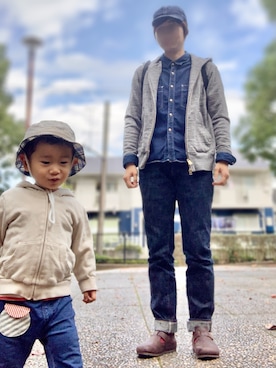 「TCB jeans（ティーシービージーンズ）のアイテム（帽子）」を使った、Sheeta👖さん（レディース・157cm）の秋コーディネート