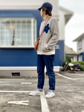 「TCB jeans（ティーシービージーンズ）のアイテム（帽子）」を使った、Sheeta👖さん（レディース・157cm）の秋コーディネート