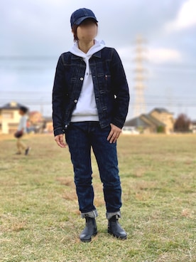 「TCB jeans（ティーシービージーンズ）のアイテム（帽子）」を使った、Sheeta👖さん（レディース・157cm）の秋コーディネート
