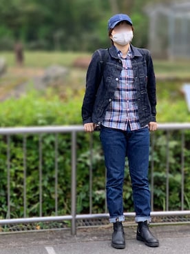 「TCB jeans（ティーシービージーンズ）のアイテム（帽子）」を使った、Sheeta👖さん（レディース・157cm）の秋コーディネート