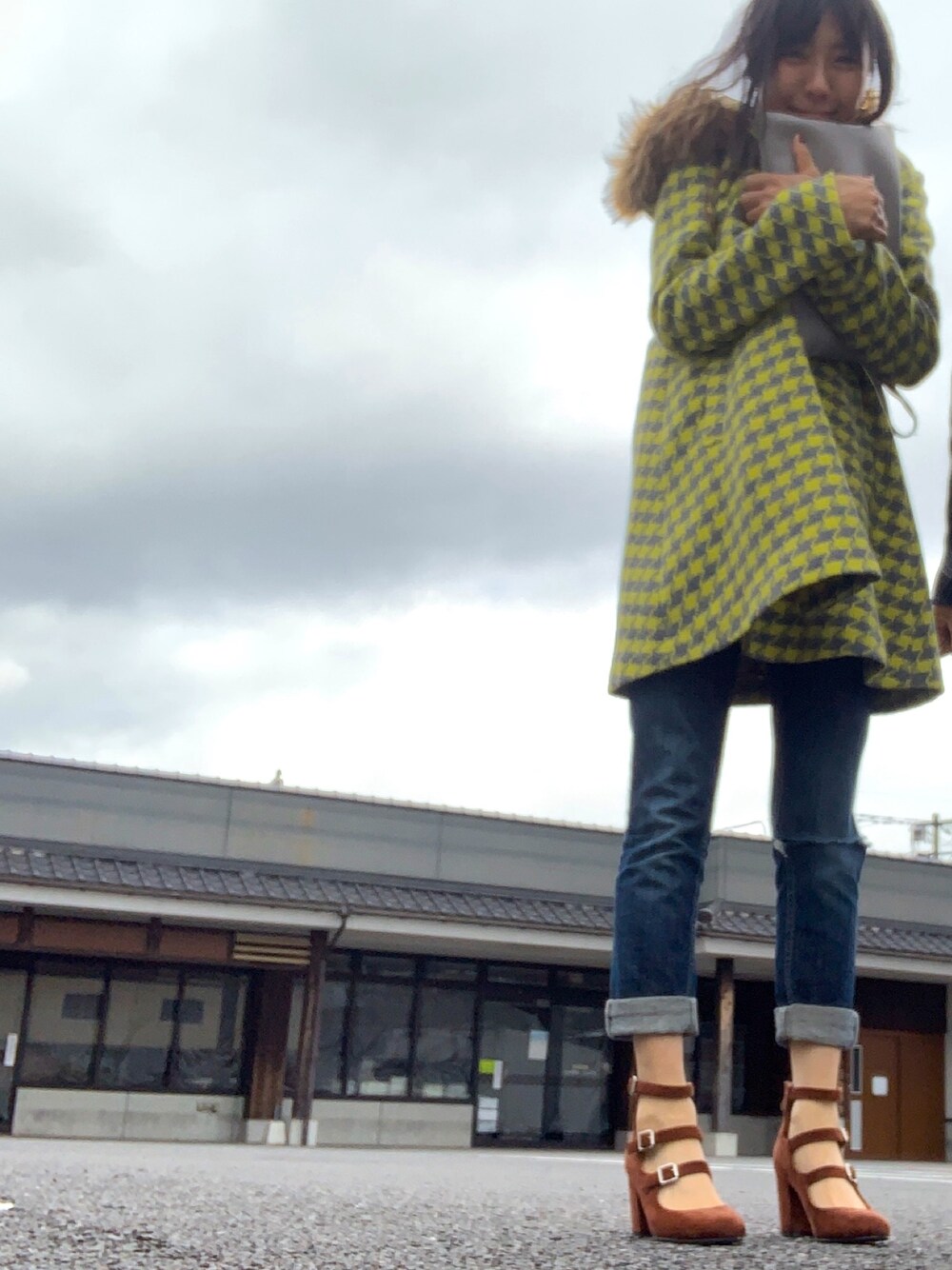 「大人カジュアル、お洒落さんとつながりたい」｜「WEGOのアイテム（パンプス、ブラウン系）」を使った、mimiho*deathさん（レディース・167cm）の冬コーディネートの1枚目の写真