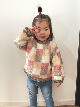 「アイテム（その他トップス）」を使った、くまさん（キッズ・90cm）の冬コーディネート
