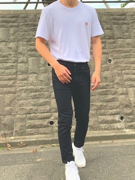 「Maison Kitsune（メゾンキツネ）のアイテム」を使った、KENさん（メンズ・175cm）の夏コーディネート