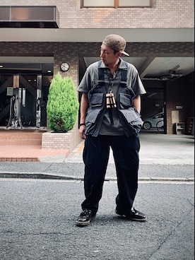 「stein（シュタイン）のアイテム（ベスト）」を使った、🎭syogo🎭さん（メンズ・165cm）の夏コーディネート