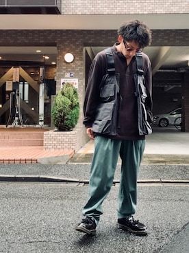 「stein（シュタイン）のアイテム（ベスト）」を使った、🎭syogo🎭さん（メンズ・165cm）の秋コーディネート