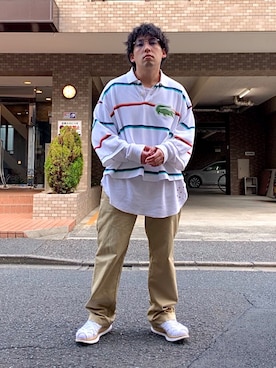 「doublet（ダブレット）のアイテム（ポロシャツ）」を使った、🎭syogo🎭さん（メンズ・165cm）の秋コーディネート
