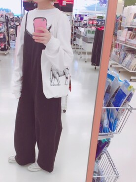 「haco!（ハコ）のアイテム（つなぎ/オールインワン）」を使った、Rさん（レディース・160cm）の冬コーディネート