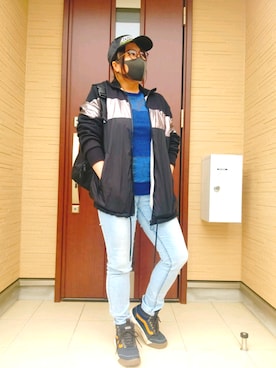 「DIESEL（ディーゼル）のアイテム（ナイロンジャケット）」を使った、シロクマ子さん（レディース・160cm）の春コーディネート