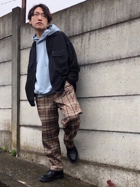 「UNION STATION（ユニオンステーション）のアイテム（その他パンツ）」を使った、shimadamasaruさん（メンズ・164cm）の春コーディネート