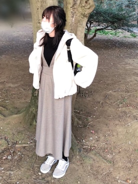 「花見」｜「アイテム（ブルゾン）」を使った、misakoさん（レディース・161cm）の春コーディネート