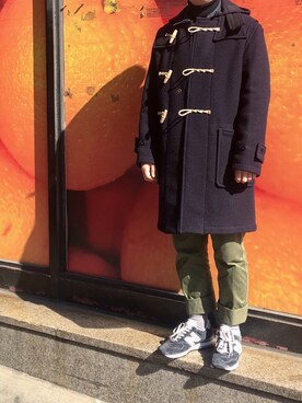 「NEWBALANCE」｜「アイテム（ダッフルコート）」を使った、sysさん（メンズ・172cm）の秋コーディネート
