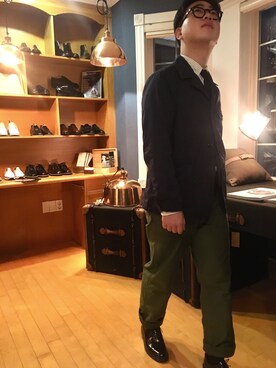 「orslow」｜「アイテム（スラックス）」を使った、sysさん（メンズ・172cm）の冬コーディネート