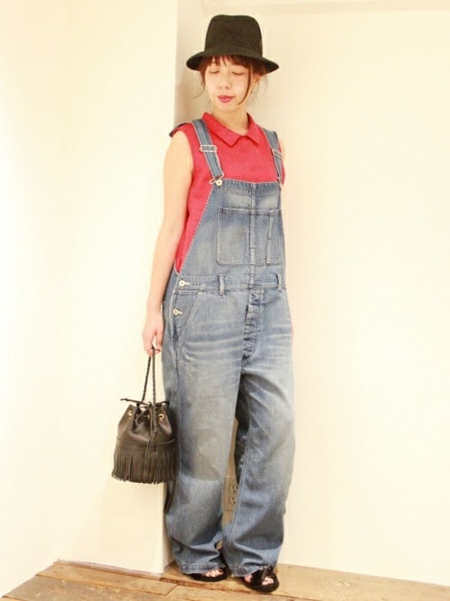 ジャーナルスタンダードラックス 11.5ozダメージデニム オーバーオール ジャーナルスタンダードラックス 11.5ozダメージデニム オーバーオール