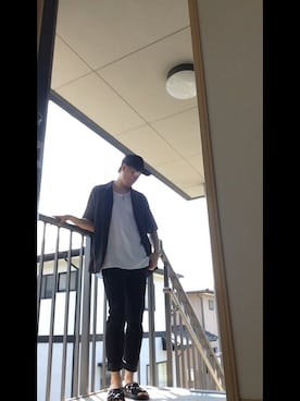 「Gramicci（グラミチ）のアイテム（サンダル）」を使った、ハッピーバイポーラさん（メンズ・171cm）の夏コーディネート