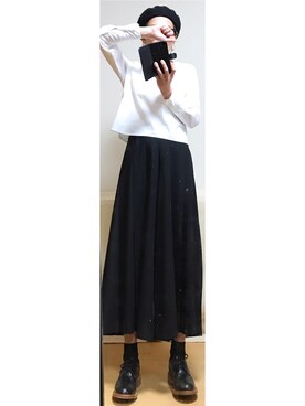 「SLY（スライ）のWOOLベレー帽（ハンチング/ベレー帽）」を使った、haruharu0907さん（レディース・165cm）の春コーディネート